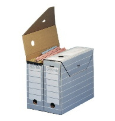 Archivbox Tric 100333274, A4, grau/wei&szlig;, Wellpappe