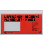 Lieferscheintaschen UNIPACK Premium 722V0000101 Din Lang "LIEFERSCHEIN - RECHNUNG" selbstklebend 