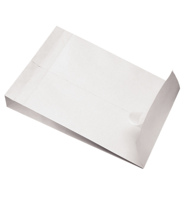 Faltentaschen 2912, C4, mit Fenster, haftklebend, 20mm-Falte, 125g, wei&szlig;