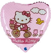 Folienballon Hello Kitty Fahrrad 46 cm