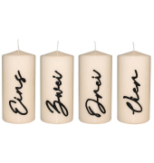 Adventsstumpen-Kerze 4ST eins-vier creme