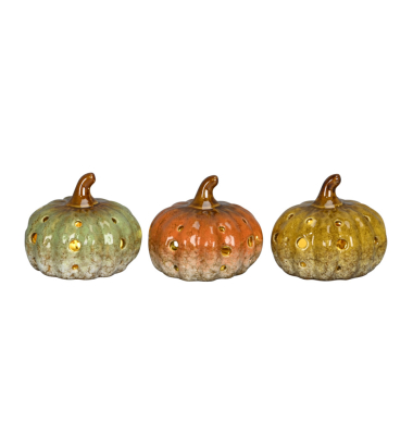 LED K&uuml;rbis sortiert 8,5x8,5xH7cm Herbst