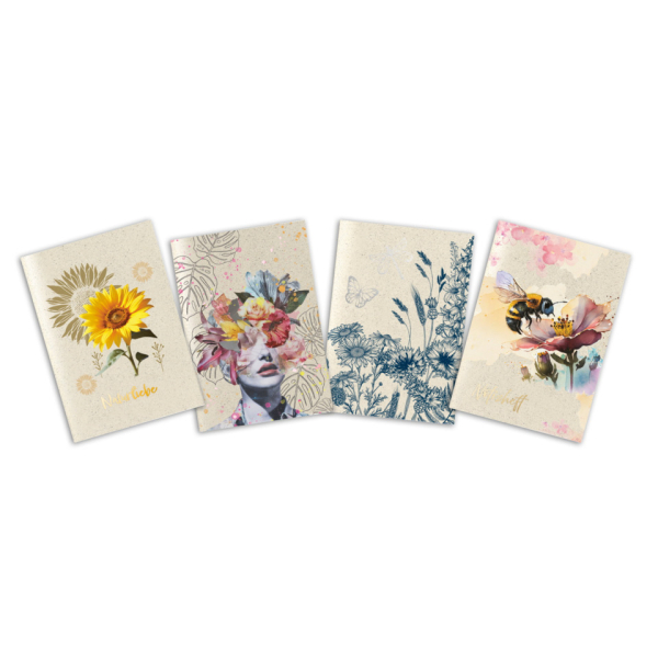 4 Stück RNK Notizbuch 46857, sortiert, 75g, 60 Blatt  RNK