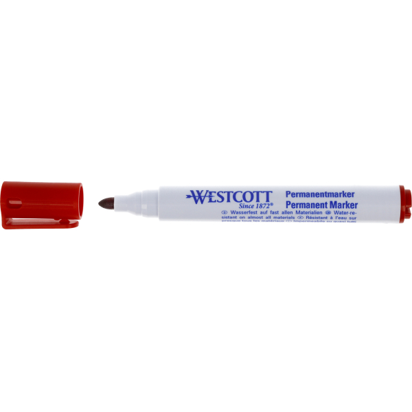 Westcott Permanentmarker E-713006 00, rot, 1,5-3mm Rundspitze 4027521533820 Westcott