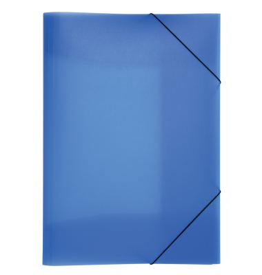Eckspannmappe Lucy Colours 21638-07, A3 blau-transparent Polypropylen (PP) 80g, mit 3 Einschlagklappen