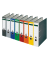 Ordner Standard 220125, A4 80mm breit Karton farbig sortiert