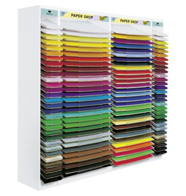 Holzaufsteller 30 F&auml;cher leer Folia 97 25x43x190cm