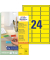 Etiketten L6035-20, gelb, 63,5x33,9mm, rechteckig