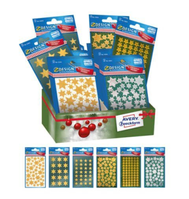 Weihnachtssticker Sterne, sortiert AVERY ZWECKFORM 52937