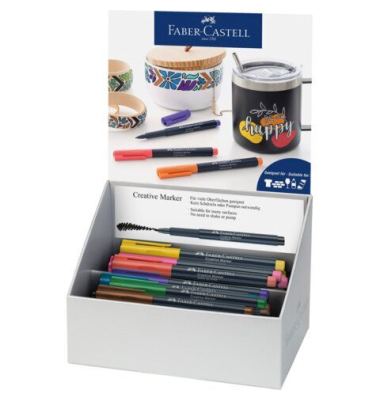 Faserschreiber 50 St&uuml;ck sortiert   Creative im Display FABER CASTELL 160703