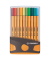 Fineliner-Set point 88, 8820-03-05, orange, wei&szlig;e Streifen (Schreibfarbe: 20-farbig sortiert), 0,4mm