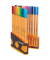 Fineliner-Set point 88, 8820-03-05, orange, wei&szlig;e Streifen (Schreibfarbe: 20-farbig sortiert), 0,4mm