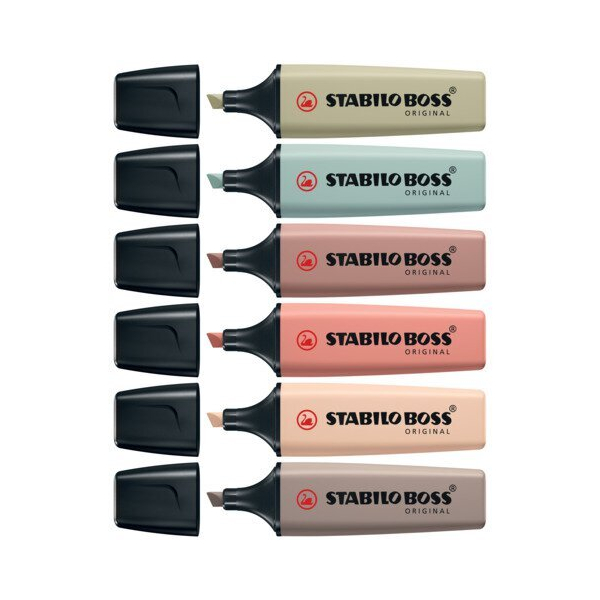 Stabilo Textmarker BOSS ORIGINAL NatureCOL. Bonbonglas 60 Stück/7 Farb