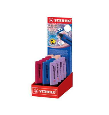 Textmarker 70/15-6, Display, farbig sortiert (ultramarinblau/burunderrot/grauviolett/rouge), 2-5mm Keilspitze