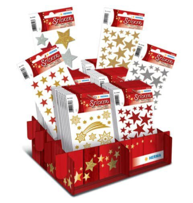 Magic Weihnachtssticker Sterne, 60 Packungen, sortiert HERMA 15098