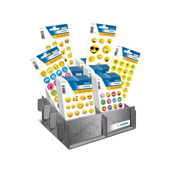 60 Stück Herma Schmucketikette WP Happy Faces, sortiert HERMA 15790 4008705157902 Herma