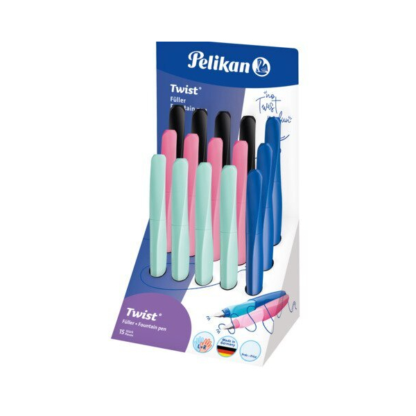 15 Stück Pelikan Display Füllhalter Twist&reg, M, sortiert PELIKAN 300007993 4012700607621 Pelikan