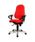 B&uuml;rodrehstuhl Sitness 10, rot / silber, mit Armlehnen, bis 110kg, ohne Kopfst&uuml;tze