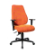 B&uuml;rodrehstuhl Lady Sitness, retro orange / schwarz, mit Armlehnen, bis 110kg, ohne Kopfst&uuml;tze