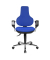 B&uuml;rostuhl Ergo Point SY Deluxe, blau / silber, mit Armlehnen, bis 110kg, ohne Kopfst&uuml;tze