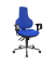 B&uuml;rostuhl Ergo Point SY Deluxe, blau / silber, mit Armlehnen, bis 110kg, ohne Kopfst&uuml;tze