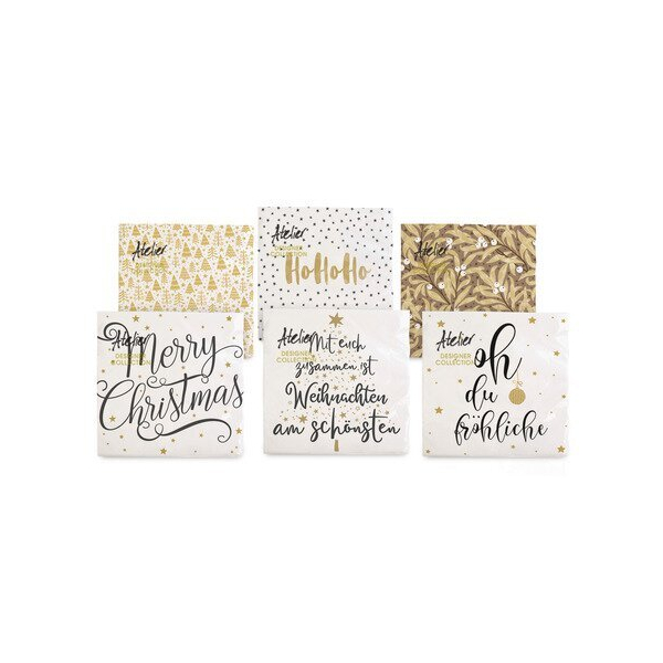 24 Stück Braun und Company Weihnachtsservietten 1180-24904, farbig sortiert / weihnachtlich, 3-lagig, 33x33cm 4014995447401 Braun und Company