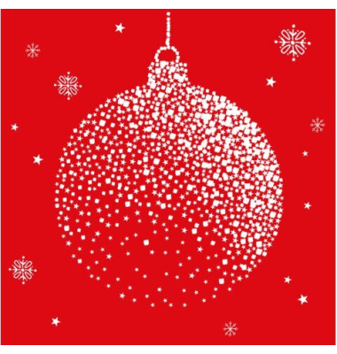 Weihnachts-Zelltuchserviette Kugel, 33 x 33 cm, 3-lagigATELIER 1111-26517