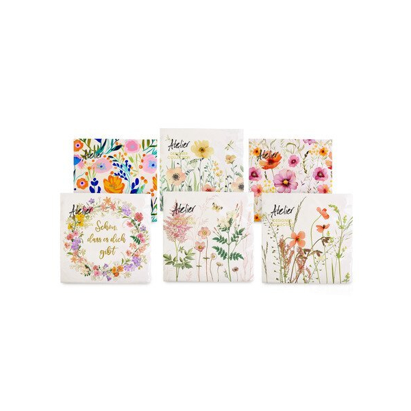 24 Stück Braun und Company Motivservietten 1180-25354/PBS, farbig sortiert / Blumen, 3-lagig, 33x33cm 4014995693044 Braun und Company