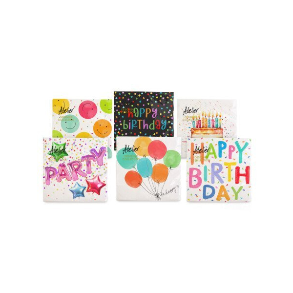 24 Stück Braun und Company Motivservietten 1180-26002/PBS, farbig sortiert / Birthday Party, 3-lagig, 33x33cm 4014995847027 Braun und Company