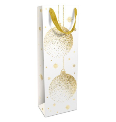 Geschenktasche 1684-26501 &bdquo;Festive Moment&ldquo;, Weihnachten, mit Trageband, &bdquo;Kugel&ldquo;, 12cm x 36cm