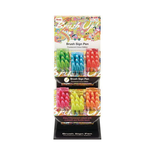 60 Stück Pentel Faserschreiber BrushPen Neon, sortiert PENTEL SES15C-6E2 4016284350461 Pentel