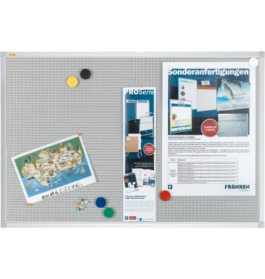 Textiltafel X-tra!Line Pin &acute;n&acute; Mag, mit Metallgitter, 1200 x 900 mm, grau FRANKEN PM3603