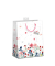 Geschenktasche 7549-0034-L, allgemein, mit Tragekordel / Geschenkanh&auml;nger, zarte Bl&uuml;mchen, 32cm x 32cm