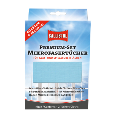 Mikrofasertuch Premium 23736, 2 T&uuml;cher, 50,0 x 40,0 cm /  60,0 x 35,0 cm, beige/blau