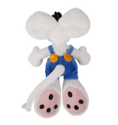 Pl&uuml;schfigur m.Latzhose blau