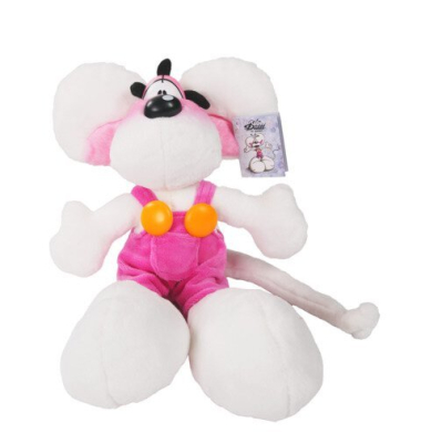 Pl&uuml;schfigur mit rosafarbener Latzhose  23524 30cm 12 St&uuml;ck