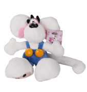 Pl&uuml;schfigur mit Latzhose 20 cm blau 12 St&uuml;ck