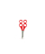 Kinderschere Mutter-Kind, Metall, 13cm, rot