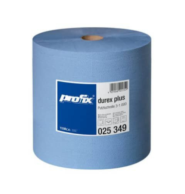 Wischtuchrolle Durex Plus 025349, 1000 T&uuml;cher, 38cm x 360m, blau