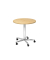 Stehtisch VST, h&ouml;henverstellbar 72-114cm (H), &Oslash; 80cm (BxT), rund, ahorn / chrom, mit Rollen