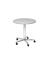 Besprechungstisch ST08, sufenlos &uuml;ber Gasdruckfeder h&ouml;henverstellbar 72-114cm (H), 80x80cm (BxT), rund, grau / chrom, mit Rollen