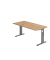Schreibtisch O-Serie, manuell h&ouml;henverstellbar, 65-85cm (H), 160x80cm (BxT), rechteckig, asteiche / graphit