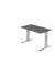 Schreibtisch O-Serie mini, manuell h&ouml;henverstellbar, 65-85cm (H), 120x67cm (BxT), rechteckig, graphit / silber