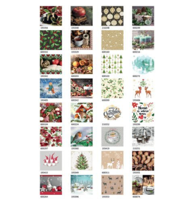 Weihnachts-Zelltuchserviette Christtmas 2024, 33 x 33cm, 3-lagig PAPER+DESIGN 69490