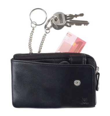 Schl&uuml;sseltasche Golf, 7,5 x 12 x 1 cm, RFID, Leder, schwarz HJP 61706.01