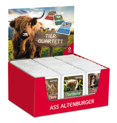 Kartenspiel 22572090 Quartett Tiere verschiedene Motive Kunststoffetui