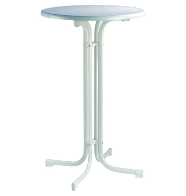 Stehtisch Roma 110cm (H), 114x75cm (BxT), rund, wei&szlig; / wei&szlig;
