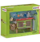 Spielzeugfigur Kaninchenstall, 25 x 10 x 16 cm SCHLEICH 42420