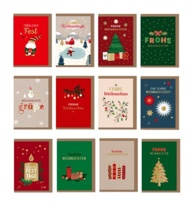 Weihnachtskarte Goldige Weihnachten, A6, 72er, sortiert KOMMA&sup3; 72122401