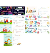 Einladung Kinder, 8 Motive, sortiert KOMMA&sup3; 72050030